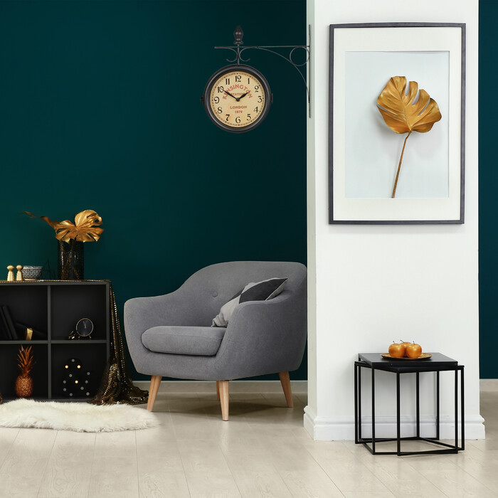 Relaxdays Double-Sided Train Station Clock in Black