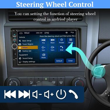 2 DIN автомагнітола NHOPEEW з CarPlay та Android Auto, 7