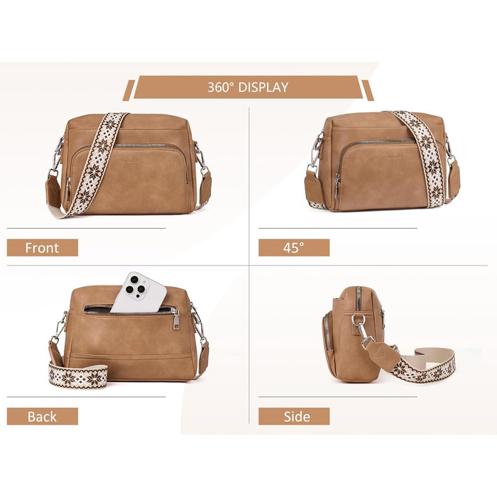 Сумка жіноча через плече MUIIKOLA крос-боді екошкіра жовто-хакі з регульованим ремінцем