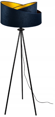 Підлоговий торшер Glimex з абажуром, патрон E27, 60 Вт, чорний з жовтим