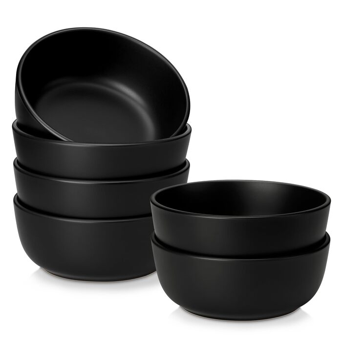 Набір супових та салатних мисок Vancasso PLAYA, 6 шт., 0.9 л, чорний, кераміка