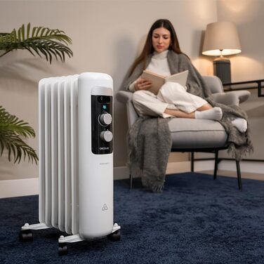 Електричний масляний радіатор Cecotec ReadyWarm 750 Space White – 1500 Вт, 3 режими, для кімнат до 15 м²