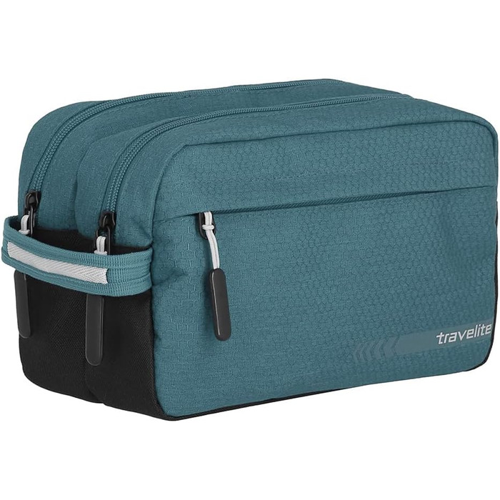 Косметичка для ручної поклажі Travelite Kick Off: практична культбагаж для подорожей та спорту, 26 см, 5 л, сірий (петроль)