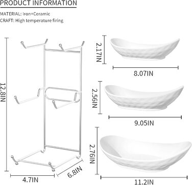 Багатоярусна фруктова тарілка Acliys 3 яруси з кераміки для кухні, зберігання фруктів, овочів, снеків, десертів