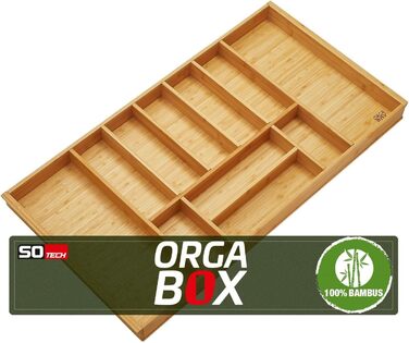 Органайзер для столових приборів Orga-Box 3 з бамбука, 11 відділень, для шухляди 100 см (473x897 мм), вставка в ящик для кухонь Nobilia з серпня 2012