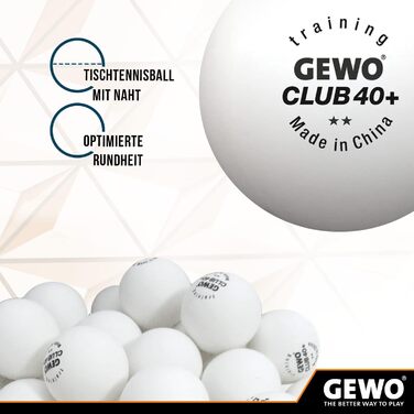 Набір тенісних кульок GEWO Training Club 2 зірки (40+) - 72 шт. з ABS пластику, для тренувань