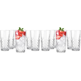 Набір склянок для води, коктейлів та лонг дринків Glasmark Krosno (6 шт x 300 мл) з кришталевим ефектом, для посудомийної машини