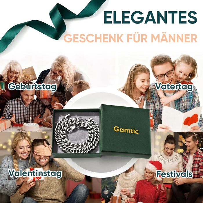 Чоловічий браслет з нержавіючої сталі, 2 шт. - срібний/чорний/золотий, браслет-панцер, 19/21/23 см. Подарунок для чоловіка, батька, сина, друга, чоловіка, брата. Ширина 10 мм.