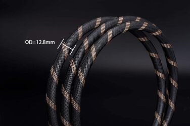 Акустичні кабелі SKW для колонок Hi-Fi, пара (2 шт.), 1.5м, з позолоченими роз'ємами-бананами та нейлоновим обплетенням, аудіофільна якість