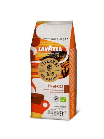 Кава в зернах Lavazza Tierra Africa, 100% біо-арабіка, легкого обсмаження для еспресо-машин, м'який фруктовий смак, 1 кг