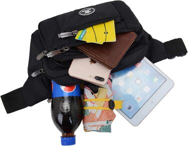 Водонепроникна поясна сумка для чоловіків та жінок, для спорту, бігу, піших прогулянок, велосипеда, з кишенькою для ножів та інструментів, чорна