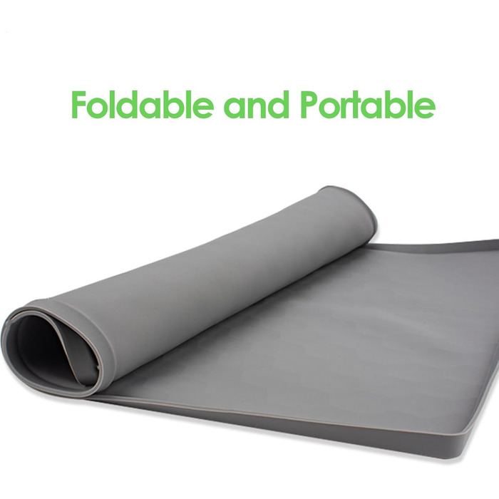 Килимок для годування собак, вологостійкий килимок під миску для тварин, великий силіконовий килимок 50 x 60 см з бортиком, захист від бруду, килимок для цуценят