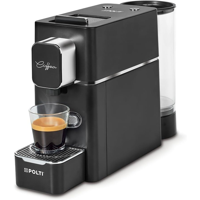 Polti Coffea S15B Espresso Machine, compatible with E.S.E. 44 mm Pads, 0.85 l Tank, 19 Bar Pump Pressure, Black Color