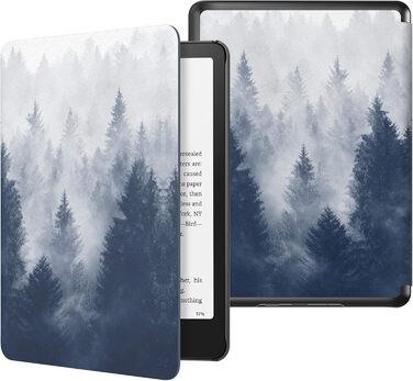 Чохол MoKo для Kindle Paperwhite 12th Gen (2024) та Kindle Colorsoft Signature Edition (2024), захисний чохол з авто-сном/пробудженням, сірий ліс