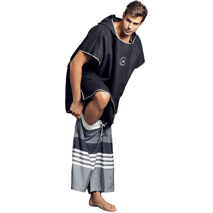 Hiturbo Microfiber Towel Poncho, Changing Aid for Beach & Surf, Poncho for Men and Women - Changing Robe, One Size Warm Hooded Cloak, Changing Aid for Surfing & Swimming