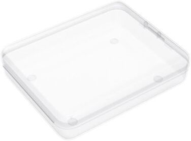 BELLE VOUS 24-Piece Set Small Storage Boxes Plastic Transparent Hinged Lid - 11.5 x 9.2 x 2.8 cm - Plastic Boxes for Small Beads, Pills, Jewelry, Screws, Sorting Box, Craft Supplies
