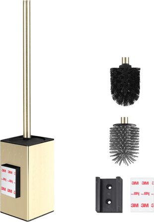 Настінна щітка для туалету DAZI з кріпленням без свердління, нержавіюча сталь, сучасний дизайн, знімний внутрішній стаканчик, золотий колір