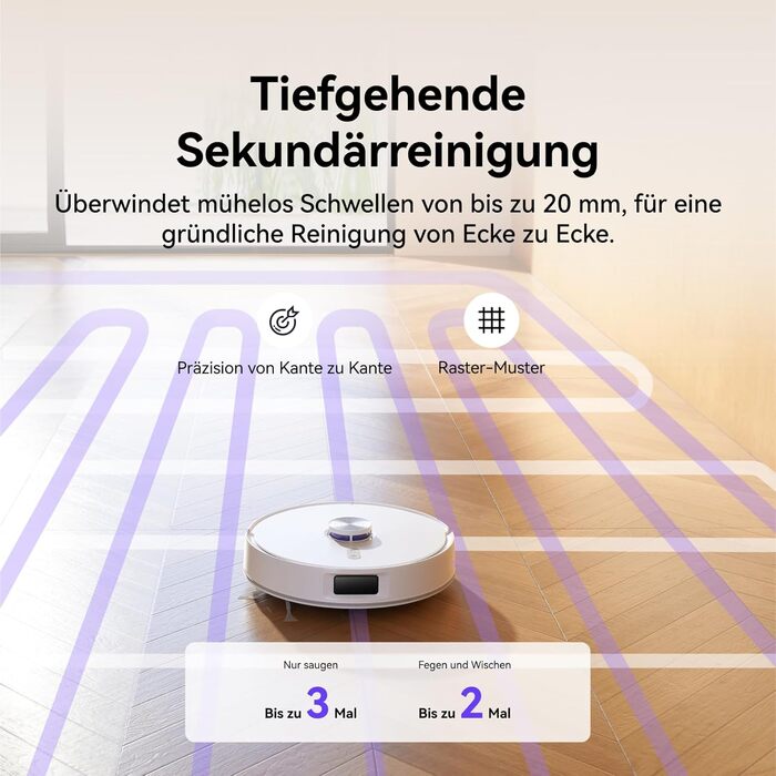 Робот-пилосос NARWAL Freo S з функцією миття підлоги, 8000Pa, 8N тиск, станція самоочищення 3.5L, LDS-лазерна навігація та 3D-картування, керування через додаток, для килимів/шерсті домашніх тварин