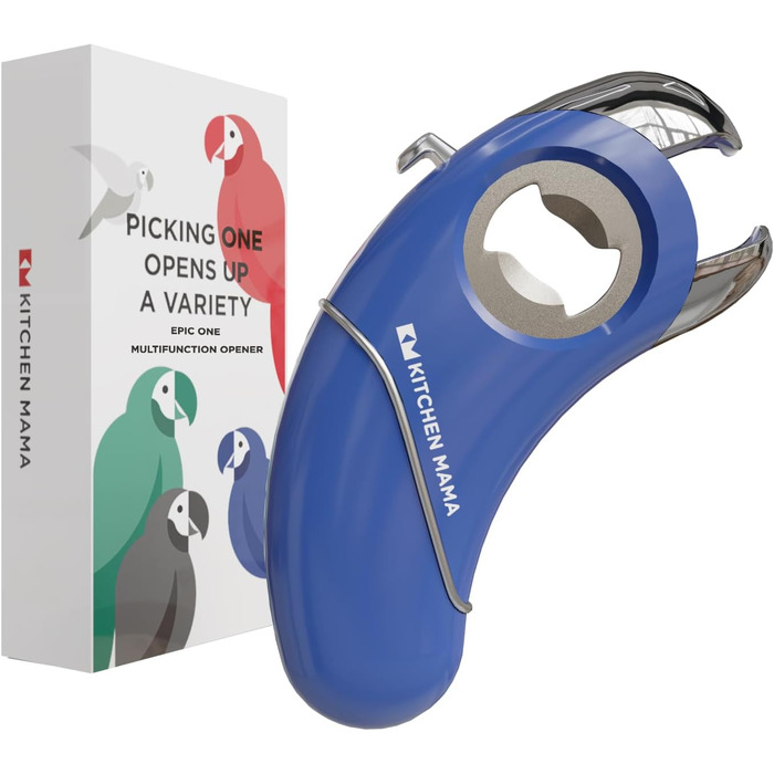 Epic One - Multifunctional Bottle Opener: Opens bottles with screw caps and crown caps, cans, pull tabs, and jars – Ergonomic, hand-friendly, ideal for arthritis (Red)