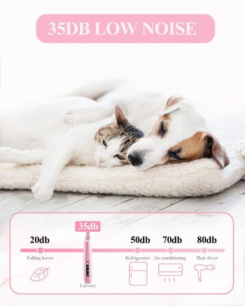 Триммер для собак LOEVERY з LED-підсвічуванням, 9 мм, USB-зарядка, рожевий. Ідеально для догляду за лапами, очима, обличчям та вухами