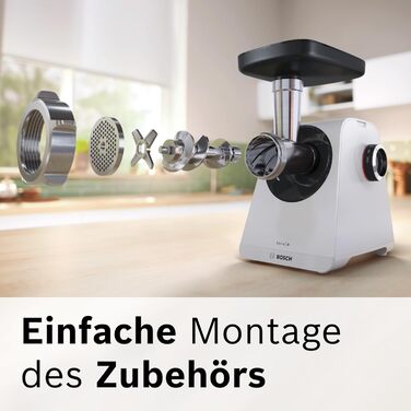 М'ясоподрібнювач Bosch Serie 4 MFWS420W: потужний, компактний, з планетарним приводом, гарантія 10 років