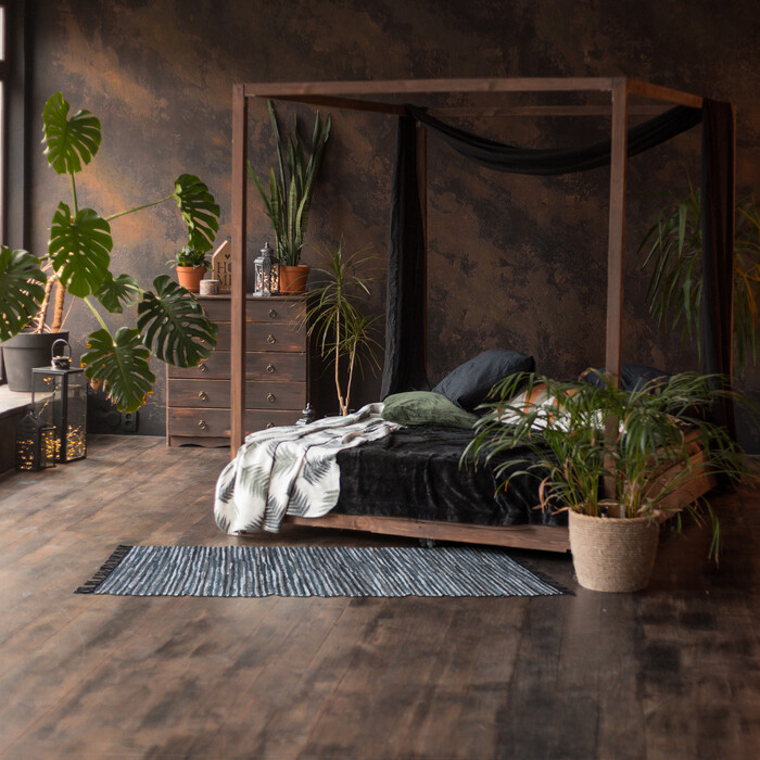 Relaxdays Leather and Cotton Patchwork Rug