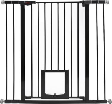 Дитячий захисний бар'єр UBRAVOO для дверей та сходів, 100 см, безпечний, автоматичне закриття, потрійна защіпка, ширина 76-104 см, чорно-білий