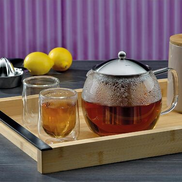 Kela 16922 Glass Teapot with Stainless Steel Infuser (1.5 L, Cylon)