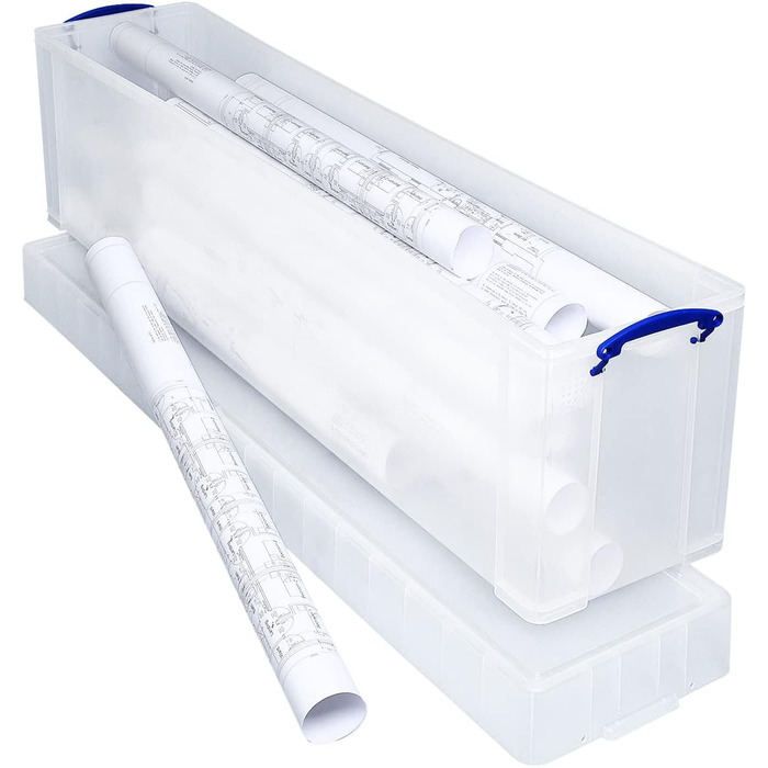 Really Useful Box, Really Useful Box Storage Box 77 Litre, transparent, plastic, colorless, 77 Litre (Pack of 1)