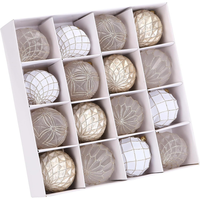 Набір прикрас для ялинки Sea Team: кульки та орнаменти, червоний та білий, 60 мм, 30 шт.