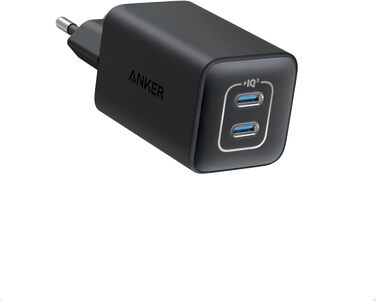 Зарядний пристрій Anker USB-C 47W, 523 Charger (Nano 3), компактний з 2 портами GaN, для iPhone 17/Pro/Pro Max/iPhone Air/16/15, Galaxy, Pixel 4/3, iPad/iPad mini (кабель не входить) Білий (Чорний)