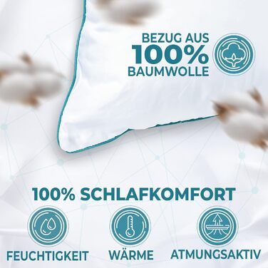Snuggle-worthy dream pillows - Made in Germany. Pillows 80x80 - 80x80 cm head pillows for seductively soft nights - ergonomic sleeping pillow ideal for every sleeping position - Öko-Tex padding.