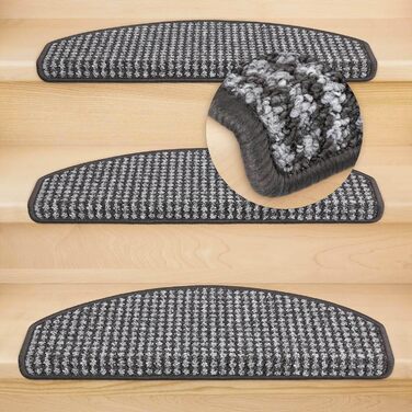 Ступінчасті килимки для сходів Kettelservice-Metzker Gera, антрацит, 14 шт.