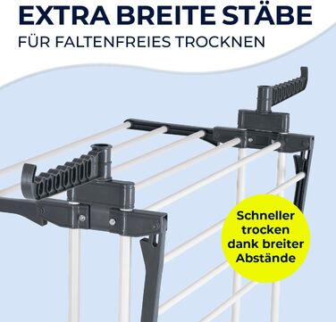 Складаний сушильник для білизни EASYmaxx з 3 рівнями, чорний/білий