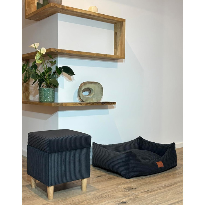 Крісло-ліжко для собак Leo4dog: зручне та миюче ліжко для собак маленьких, середніх та великих порід (чорний, S 67x52)