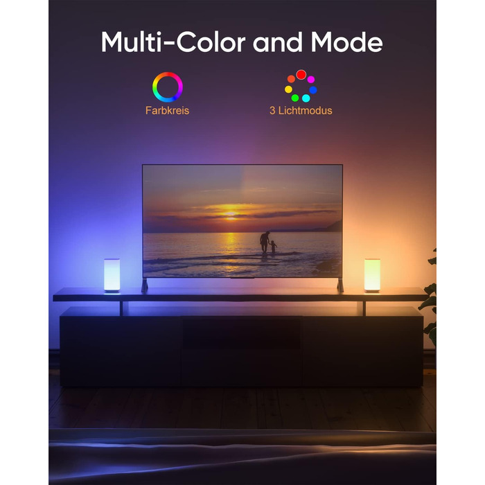 Нічна лампа торшера Touch Dimmable, з пультом дистанційного керування LED, на батарейках, 256 кольорів, 3 режими, нічник, для дітей, створення атмосфери, настільна лампа, таймер для спальні, вітальні, біла