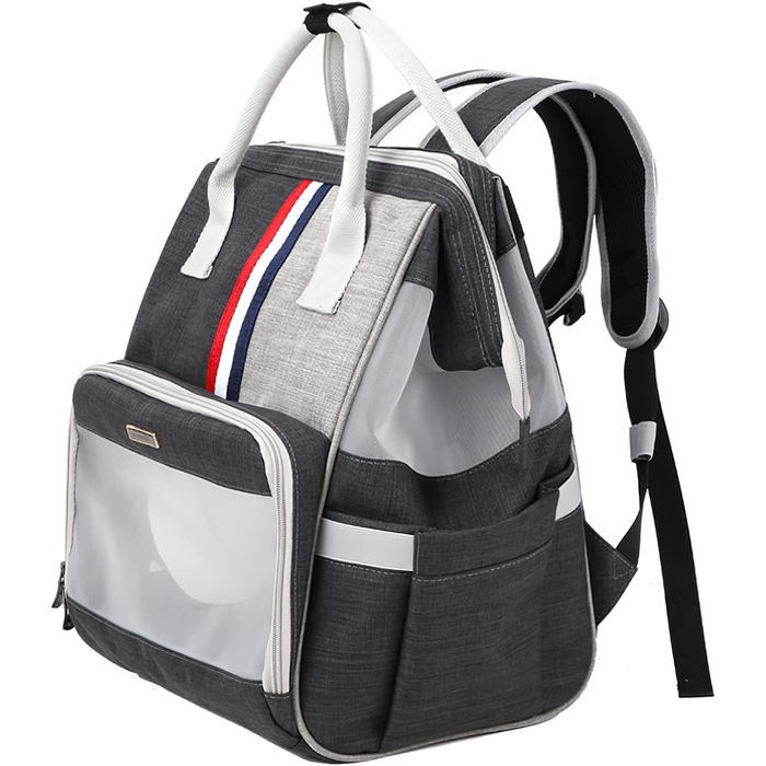 Рюкзак для кота та маленьких собак Galatée, дихаючий, для подорожей, хайкінгу, кемпінгу (темно-сірий)