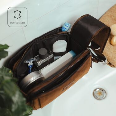 Чоловіча/Жіноча Туалетна Сумка Baur з Екошкіри, Коричнева | Культова Сумка з Місцем для Усього