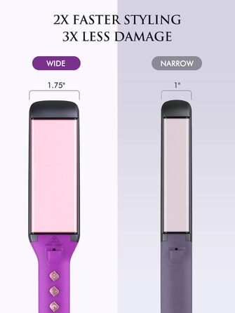 LANDOT Професійний випрямляч для волосся з керамічним покриттям 45 мм, 12 температурних режимів (120–230°C), рожеве золото, чорний