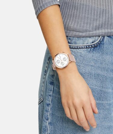 Годинник Liebeskind Berlin для жінок – круглий багатофункціональний годинник 38 мм – браслет з нержавіючої сталі або шкіри – водонепроникний 5ATM. Елегантний дизайн (рожевий)