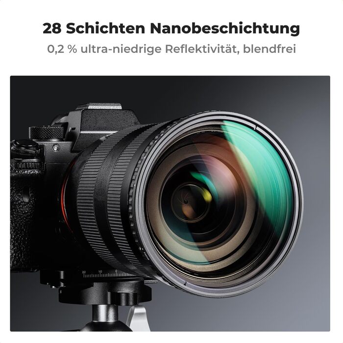 Фільтр ND K&F Concept Variabler 46mm, ND8-128 (3-7 ступенів затемнення) для фотографії пейзажів та відео, Nano-Xcel серія
