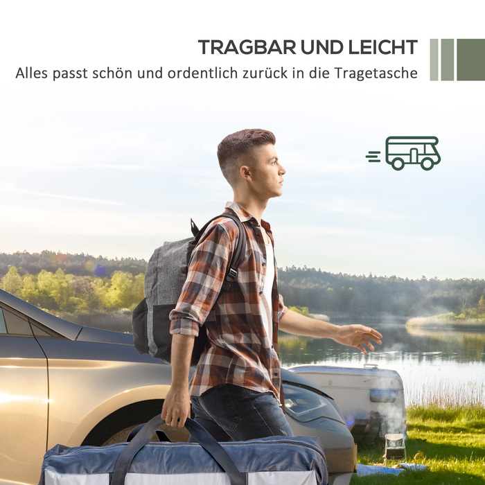 Автомаркіза Outsunny Automarkise Водонепроникна Автомаркіза, Захист від дощу, Захист від сонця, Легка та портативна для вантажівок, кемперів, розміром 2,9 x 2,8 x 2,3-2,6 м | Aosom