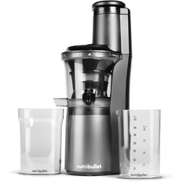 Nutribullet Slow Juicer, Cold Press Juicer, Fruit and Vegetable Extractor, Fruit Juice Press, Daily Use, 1.8 L Pulp Container, Black, NBJ500