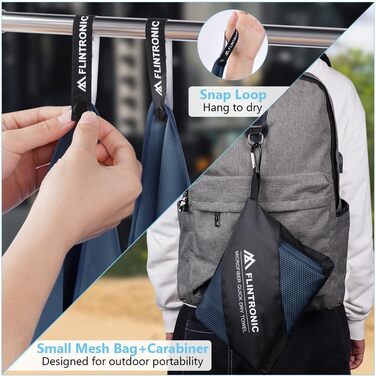 Рушник мікрофібра Flintronic, 200x100 см, великий пляжний рушник, швидковисихаючий, для спорту, подорожей, пляжу, сауни (Темно-синій, (180*90 см)*1 + (80*40 см)*2)