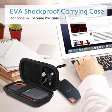 Чохол для SSD дисків ProCase: SanDisk Extreme PRO, Extreme Portable, Crucial X8 - чорний