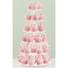 Підставка для тістечок Fhmidic 6-ярусна, прозора акрилова етажерка, 6-рівнева підставка для капкейків, десертів, тортів, для вечірок, днів народжень, дитячих свят, baby shower, кругла - 6-ярусна