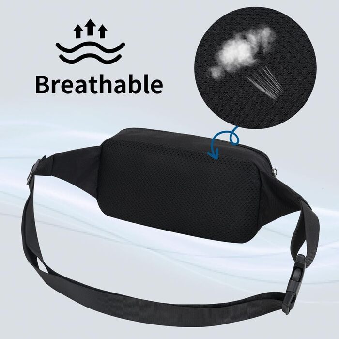 Чоловіча/жіноча поясна сумка Bauchtasche (Чорна) для спорту, подорожей та активного відпочинку