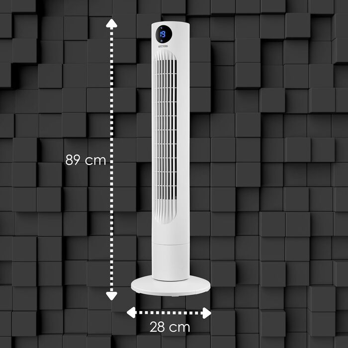 Вентилятор Tower Echo – тихий, з пультом, LED-дисплеєм та таймером 12 год