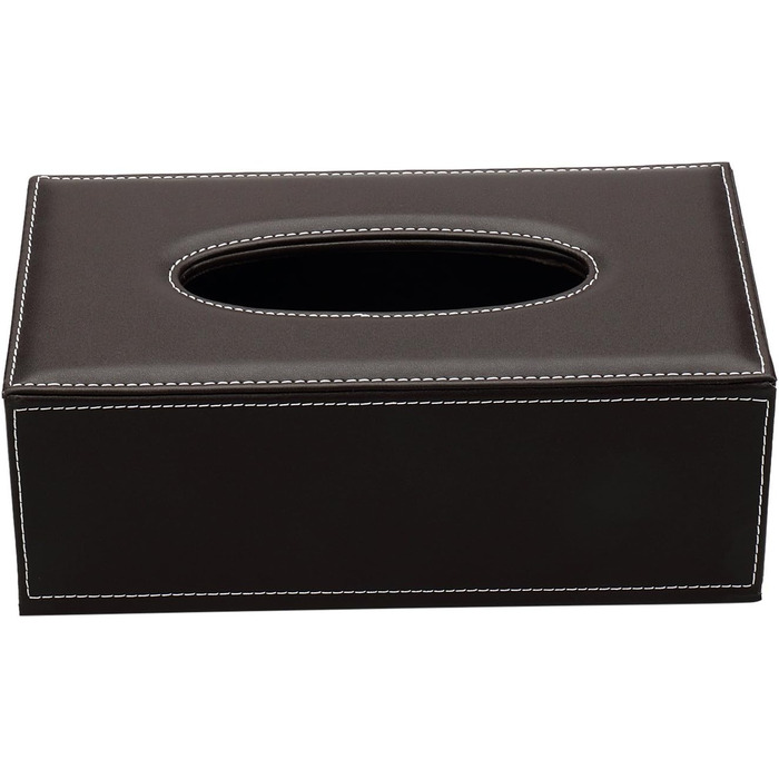 Коробка для серветок прямокутної форми KINGFOM™ для дому, офісу, авто (білий, коричневий)