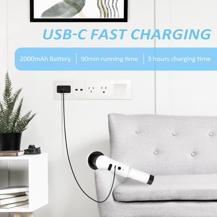 Електрична щітка для прибирання 9-в-1 з 8 насадками. Багатофункціональний інструмент для дому, кухні, ванної кімнати та авто.